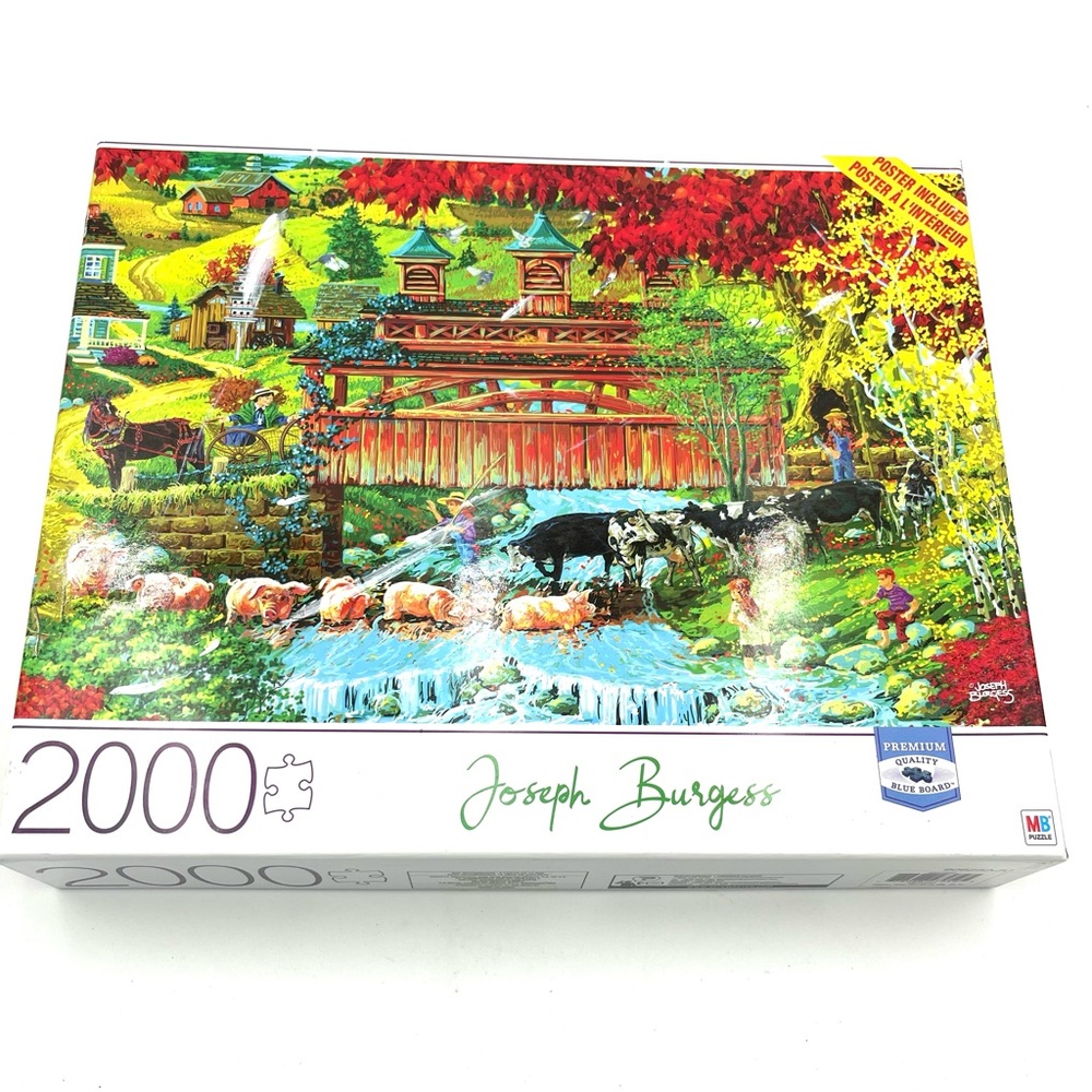 Milton Bradley Joseph Burgess 2000-Piece Jigsaw Puzzle - Colorful Farm